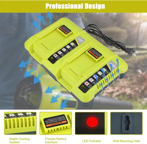 Miniatura 5 de JYJZPB Cargador de batería de doble canal OP401 40V para batería Ryobi 40V OP4050A OP4026 OP40601 OP4040 OP4030 OP4015 OP40201 Batería de litio