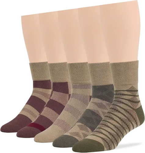 Miniatura 51 de 7BIGSTARS KINGDOM Calcetines de algodón para hombre, diabéticos, no vinculantes, paquete de 5 unidades, talla L/XL, Azul mezclilla, verde oliva