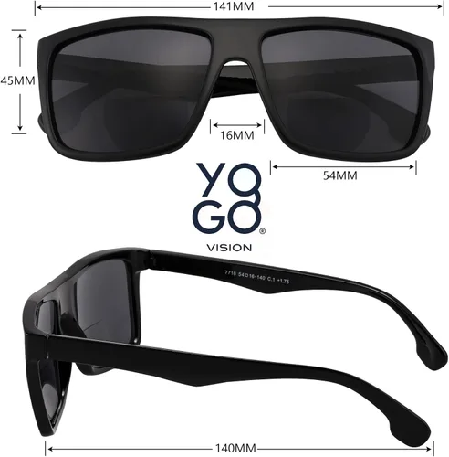 Miniatura 3 de Yogo Vision Lentes de sol bifocales de lectura para hombres y mujeres, estilo retro, protección solar UV400, lentes de lectura para exteriores +1