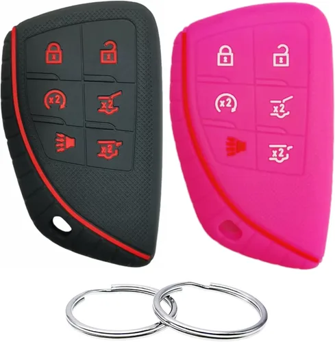 Miniatura 9 de REPROTECTING Funda de goma de silicona para llavero compatible con (6 botones) 2021 2022 2023 Chevrolet Suburban Tahoe GMC Yukon GM-13541565