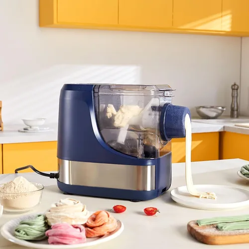 Miniatura 8 de VEVOR Máquina Eléctrica de Pasta, Máquina Automática de Fideos de 150W con 8 Formas de Pasta, 4 Modos Inteligentes, Capacidad de 500g de Harina, Azul