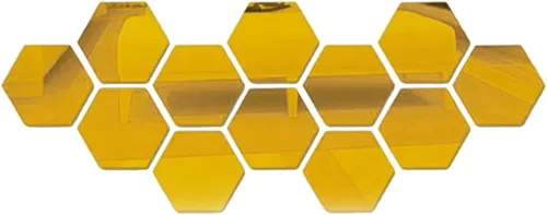Miniatura 10 de 24 calcomanías de pared hexagonales de espejo de 1.811 in x 1.575 in, autoadhesivas y extraíbles, espejo acrílico, decoración de pared, para sala