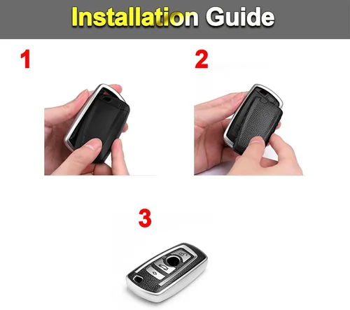 Miniatura 3 de x xotic tech Funda de piel granulada de poliuretano termoplástico rojo para llavero, compatible con BMW 1 2 3 4 5 6 7 Series X3 X4 M2 M3 M4 M5 M6