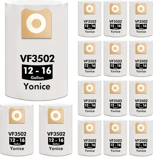 Miniatura 9 de Paquete de 12 bolsas de vacío 23743 VF3502 compatibles con aspiradoras Ridgid de 12-16 galones, bolsas de recolección de polvo WD1950 WD1956 WD1850