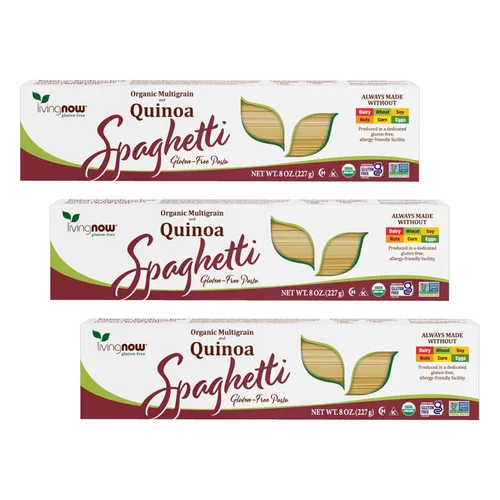 Miniatura 6 de NOW Foods, Quinoa Penne orgánico, sin gluten, sin maíz, sin OMG, pasta de quinua y arroz, 8 onzas (paquete de 3)