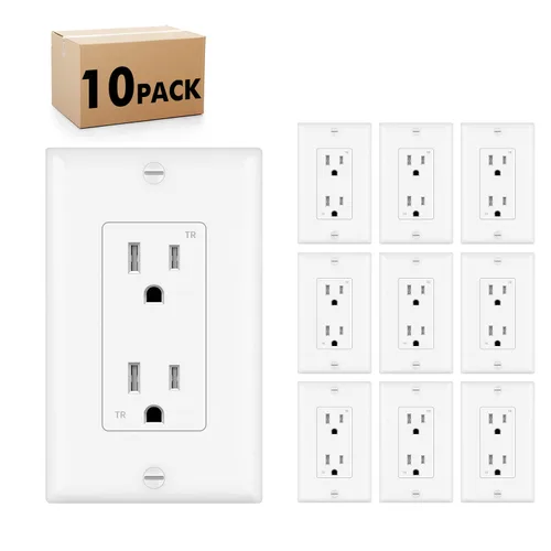 Miniatura 22 de Micmi Toma de corriente decorativa de 15 A, resistente a manipulaciones, toma de corriente eléctrica decorativa, 15 amperios, 125 voltios, conexión