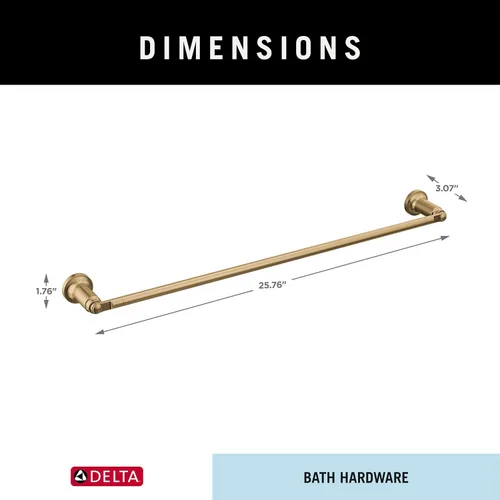 Miniatura 3 de Delta Saylor (1-Pack) 24'' Toallero para baño, Toallero de 24 pulgadas para baño, Toallero de bronce champán para baño, Barra de toalla de bronce