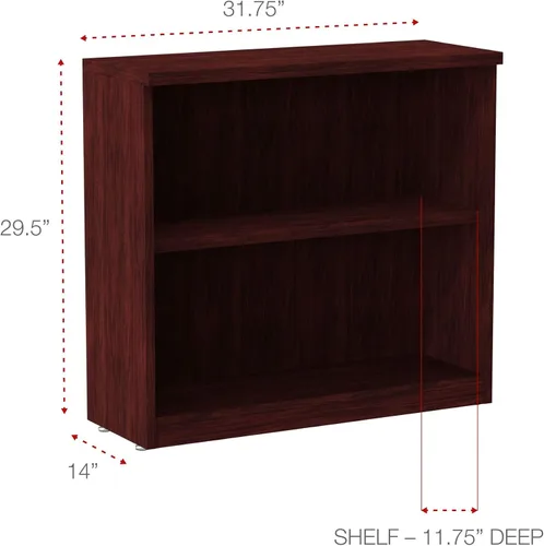 Miniatura 2 de Alera Alera Valencia Series Librería, dos estantes, 31.75 pulgadas de ancho x 14 pulgadas de profundidad x 29.5 pulgadas de alto, caoba