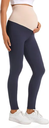 Miniatura 2 de V VOCNI Leggings de maternidad sobre el vientre, esenciales para mujer, elásticos, suaves, de punto, con soporte para el vientre, leggings