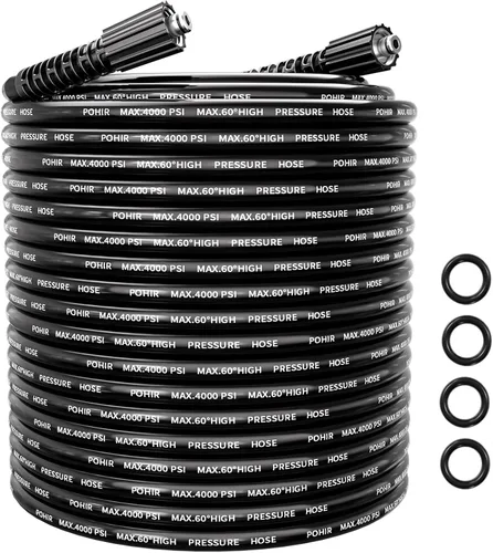 Miniatura 7 de POHIR Manguera de lavado a presión de 25 pies, 4000 PSI, 1/4 de pulgada M22 resistente a las torceduras manguera de repuesto de lavado eléctrico
