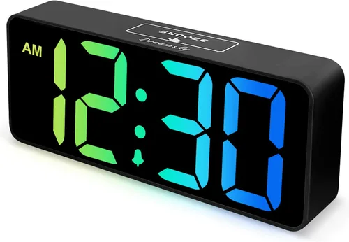 Miniatura 8 de DreamSky Reloj despertador digital grande con números grandes para personas mayores y personas con discapacidad visual, relojes eléctricos de 9