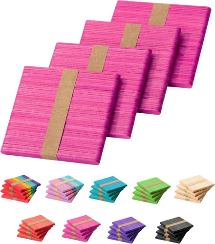 Miniatura 13 de Mr. Pen - Palitos de paletas de colores, palitos de madera de colores arcoíris para manualidades, paquete de 200, 4.5 pulgadas