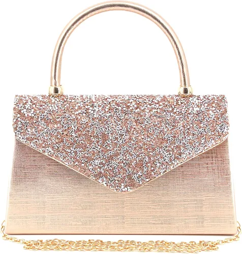 Naimo Bolso de mano de noche de cristal brillante, bolso cruzado con asa superior, bolso de hombro para boda, fiesta, novia