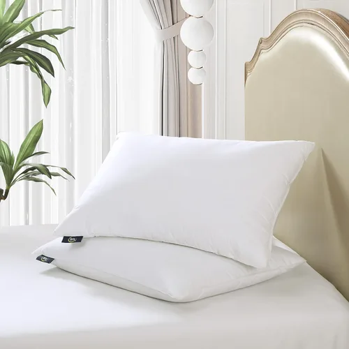 Miniatura 3 de Serta Juego de 2 almohadas refrescantes HeiQ de 240 hilos suaves e hipoalergénicas para dormir de espalda