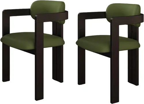 Miniatura 25 de Juego de sillas de comedor de madera, sillas de comedor modernas, silla de cocina tapizada, silla auxiliar de granja con brazos, para sala de estar