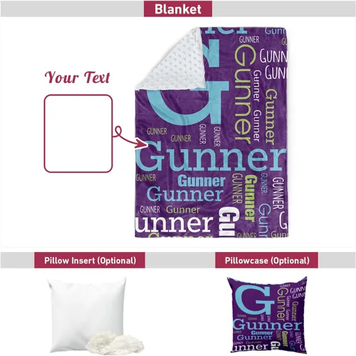 Miniatura 8 de Manta de doble capa para bebé con nombre personalizado, manta de cama personalizada con estampado morado para bebés, niños, niñas y niños