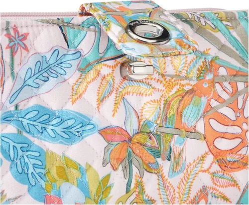 Miniatura 3 de Vera Bradley Cartera de algodón con protección RFID para mujer, Painted Feathers