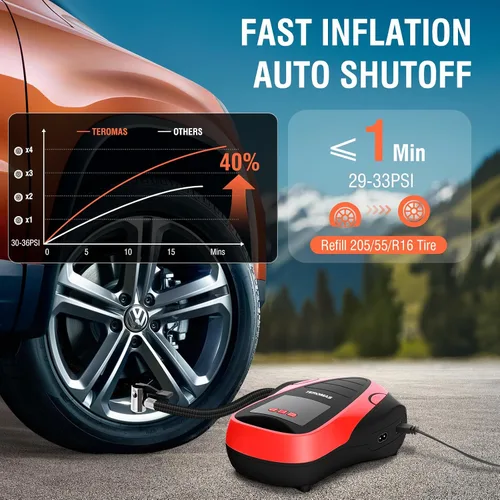Miniatura 3 de Inflador de neumáticos, compresor de aire portátil, bomba de aire CC/CA para neumáticos de automóvil de 12 V CC y otros inflables en casa 110 V CA