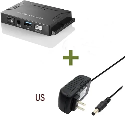 Miniatura 5 de Adaptador de disco duro USB 3.0 a IDE/SATA, convertidor externo para unidad óptica IDE SATA HDD SSD DVD, lector universal de disco duro con fuente