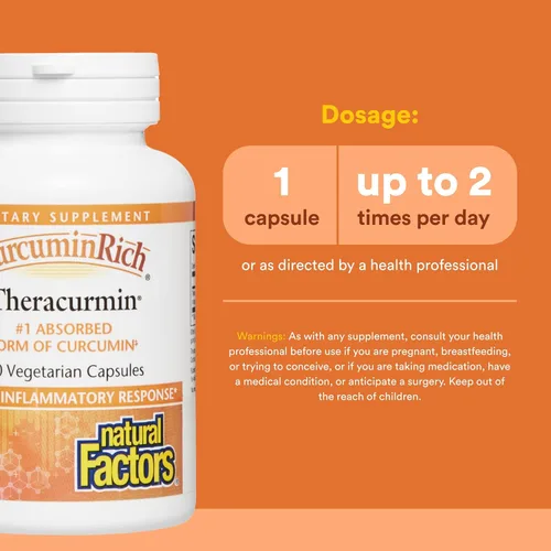 Miniatura 3 de Natural Factors, CurcuminRich Theracurmin, 30 mg, formulado para una absorción superior, 30 unidades (paquete de 1)