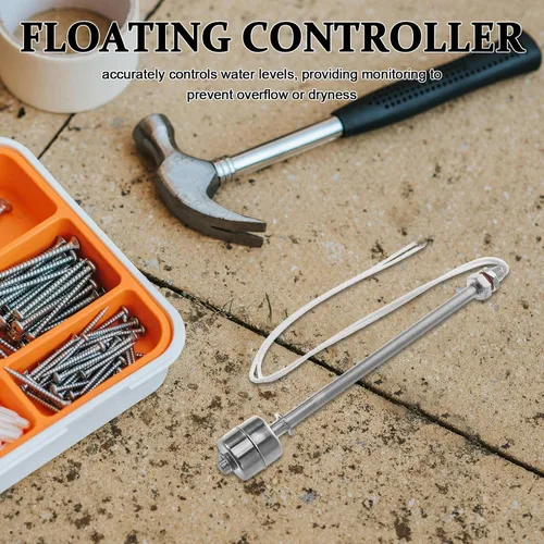 Miniatura 6 de Zerodeko Stainless Steel Float Valve 200mm Water Level Switch Hydroponic Floating Controller for Pool Pump Water Tanks and Aquarium