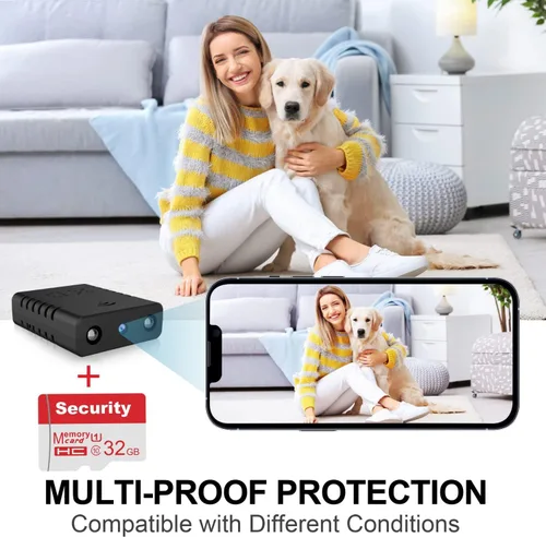 Miniatura 4 de 32G gratis: cámara inalámbrica más pequeña, detector de cámara WiFi espía HD1080P, cámara para mascotas, cámara de monitor de bebé para visión