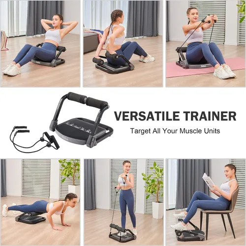 Miniatura 7 de ZELUS Máquina de abdominales con bandas de resistencia para gimnasio en casa, equipo de entrenamiento de abdominales 2 en 1 con asistencia de rebote