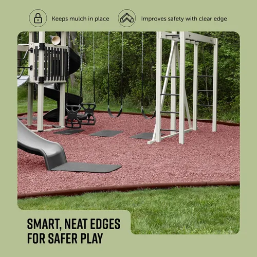Miniatura 7 de Playsafer - Ribete de goma entrelazado flexible de 4' para áreas de juegos (1 paquete, terracota)