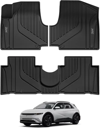 3W Alfombrillas para Hyundai Ioniq 5 2022-2024 (solo para consola móvil), revestimiento de suelo de TPE para todo tipo de clima, ajuste
