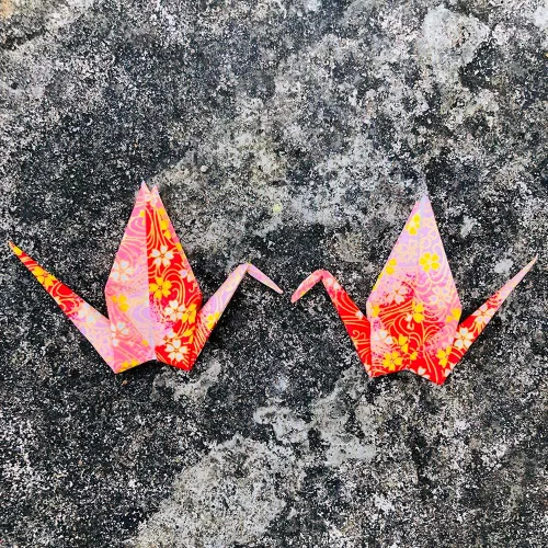 Miniatura 6 de 100 grúas de papel de origami japonesas prefabricadas, grúas de origami plegadas, hechas a mano, grúas de papel Yuzen, guirnaldas para fiestas
