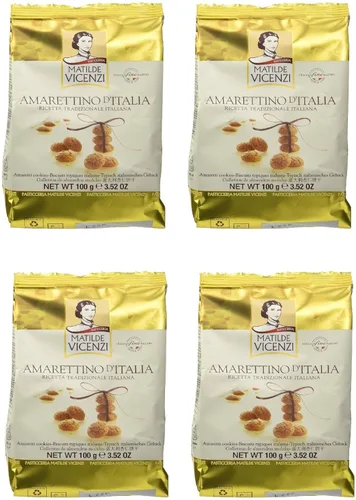 Vicenzi: "Amarettino d' Italia" Galletas Amaretti paquetes de 3.52 onzas (paquete de 4) [Importación italiana]