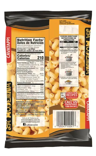 Miniatura 2 de LA MODERNA, Cavatappi Tornillos Pasta, 16 onzas (paquete de 1) Sémola de trigo duro enriquecida Kosher, sin OMG, hierro y fortificada