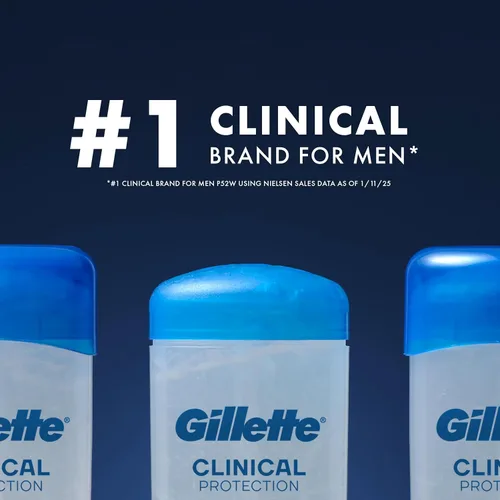 Miniatura 3 de Gillette Antitranspirante clínico y desodorante para hombres, resistencia clínica 72 horas, protección contra el sudor y el olor, frescura de larga