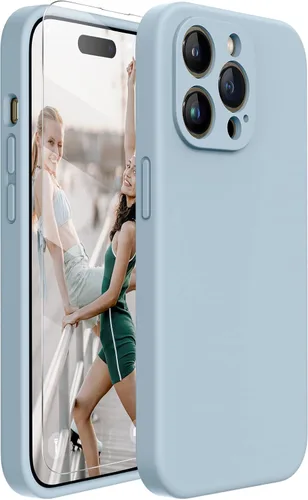 Miniatura 126 de Miracase Funda diseñada para iPhone 13, con protector de pantalla de vidrio templado, forro de microfibra suave antiarañazos, funda de goma