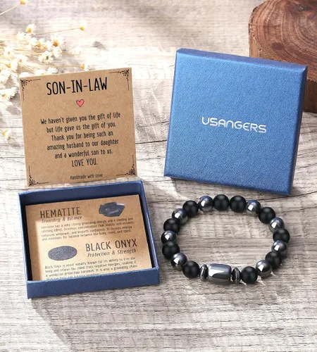 Miniatura 7 de Pulseras hechas a mano para hombres, regalos geniales para él, novio, marido, papá, hijo, abuelo, nieto, hermano, relleno de calcetines de Navidad