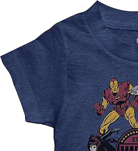 Miniatura 5 de Marvel Camisa de cómics para niños pequeños, Spiderman, Ironman, Capitán América y Hulk, camiseta clásica retroceso