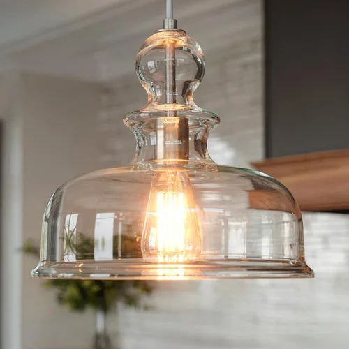 Miniatura 5 de Urban Ambiance Lámpara colgante moderna de lujo estilo granja, tamaño pequeño: 16-1/2 "x 9", con elementos de estilo aislante eléctrico, acabado
