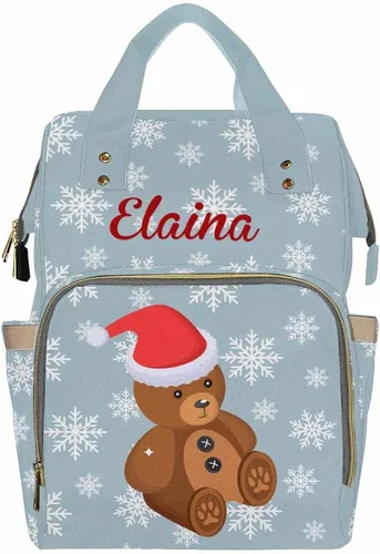 Miniatura 14 de Mochila personalizada para pañales con nombre, mochila grande multifuncional personalizada para pañales de gran capacidad, bolsa de mamá para nueva