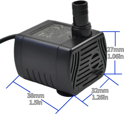 Miniatura 2 de CONQUERALL DC 5.5-12V 200L/h bomba de sumidero sin escobillas de CC en miniatura para bombas sumergibles de flujo ajustable utilizadas en peceras