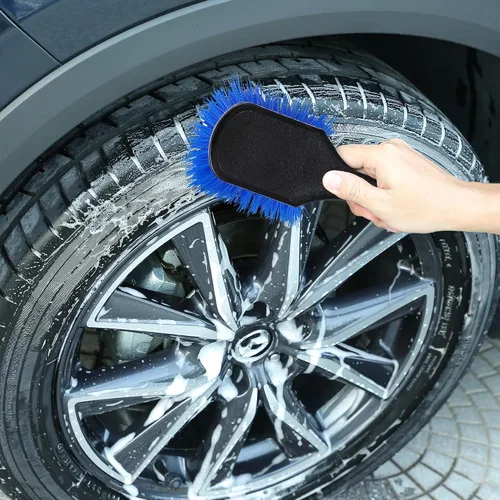 Miniatura 6 de TAKAVU Cepillo de Mango Corto para Ruedas y Neumáticos y Cepillo de Detalle Incluido - Kit de Limpieza de Automóvil para Llantas, Neumáticos
