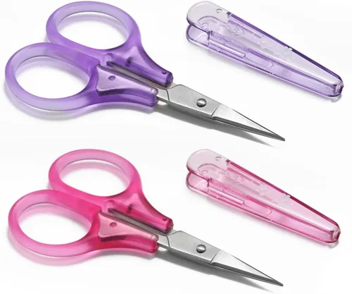 SCAIKTIG Tijeras pequeñas para manualidades, tijeras de viaje pequeñas de 3 pulgadas que cumplen con la Tsa con tapa, tijeras afiladas para todo
