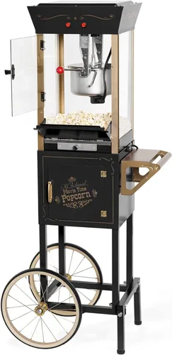 Nostalgia Máquina para hacer palomitas de maíz - Carrito profesional con caldera de 8 onzas que hace hasta 32 tazas - Máquina de palomitas vintage