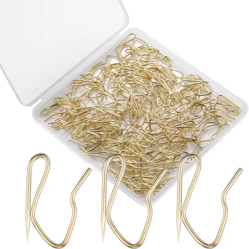 Miniatura 11 de Shappy Paquete de 120 ganchos para cortinas para cortinas, ganchos plisados de metal con caja transparente de 1.2 pulgadas para puerta de ventana