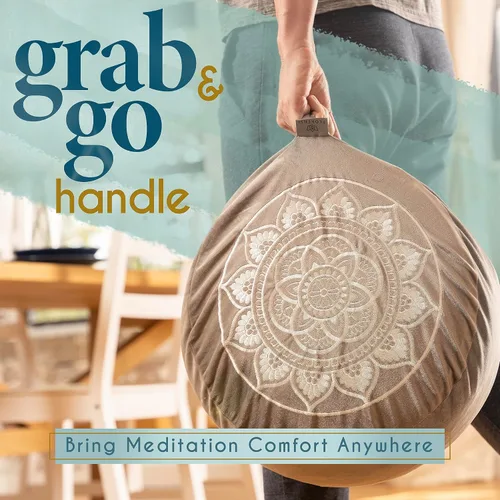 Miniatura 9 de Florensi - Cojín de meditación - Cómoda almohada de suelo - Tradicional almohada de meditación tibetana con hermosa cubierta de terciopelo - Cojín
