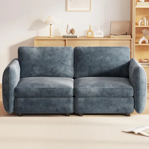Guyii Sofá Loveseat grande de 2 piezas, moderno asiento doble con cojines profundos, sofá convertible de 2 plazas para sala de estar, espacio