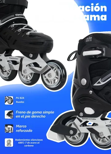 Miniatura 2 de MammyGol - Patines en línea ajustables para adultos, patines seguros y duraderos con ruedas gigantes, patines profesionales de alto rendimiento