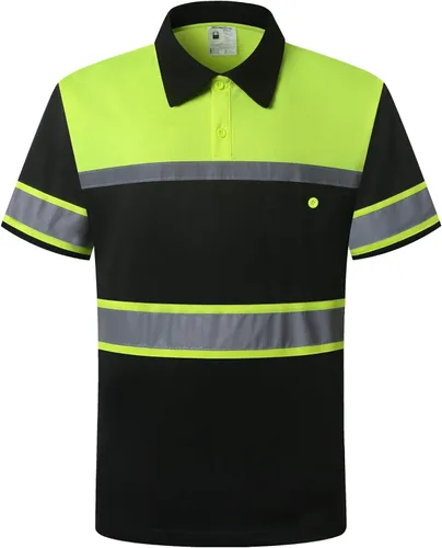 Miniatura 3 de Camisas de seguridad HoliSecure para hombre, camisas polo reflectantes de alta visibilidad para hombre con bolsillo, ropa de trabajo de manga corta