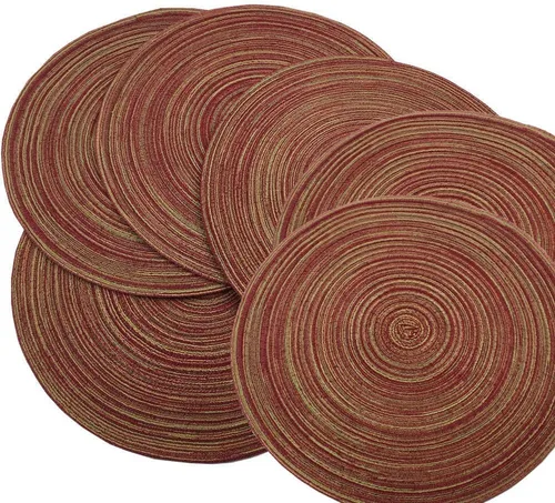Miniatura 10 de WAZAIGUR - Manteles individuales redondos para mesa de comedor (tela resistente al calor, antideslizantes, 14 pulgadas de diámetro)