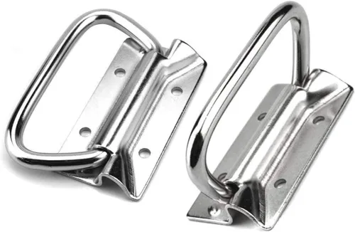 Miniatura 5 de Tiradores de acero inoxidable para caja de herramientas de elevación del pecho de la puerta de 4 pulgadas (paquete de 2, negro)