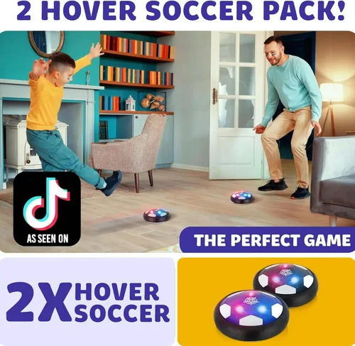 Miniatura 4 de Pelota de Fútbol Hover - Pelota de Fútbol Interior, Juegos de Juguete Volador Interior (2 Discos Flotantes + 2 Porterías) Regalos de Cumpleaños